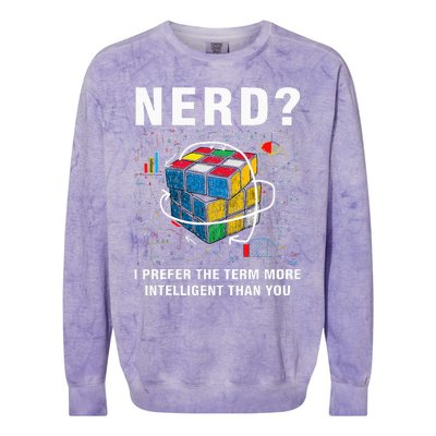 Speed Cubing Nerd Jokes Funny Speed Cubing Math Colorblast Crewneck Sweatshirt