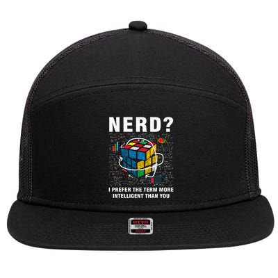 Speed Cubing Nerd Jokes Funny Speed Cubing Math 7 Panel Mesh Trucker Snapback Hat