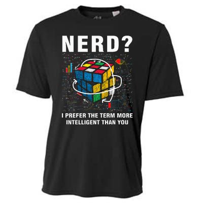 Speed Cubing Nerd Jokes Funny Speed Cubing Math Cooling Performance Crew T-Shirt