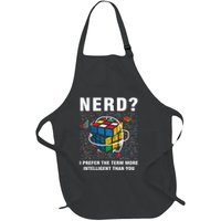 Speed Cubing Nerd Jokes Funny Speed Cubing Math Full-Length Apron With Pockets