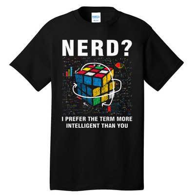 Speed Cubing Nerd Jokes Funny Speed Cubing Math Tall T-Shirt