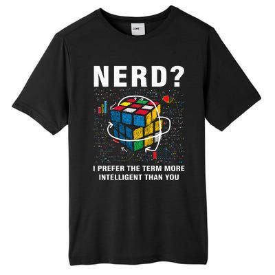 Speed Cubing Nerd Jokes Funny Speed Cubing Math Tall Fusion ChromaSoft Performance T-Shirt