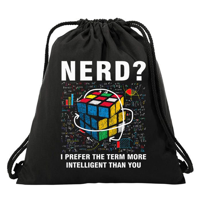 Speed Cubing Nerd Jokes Funny Speed Cubing Math Drawstring Bag