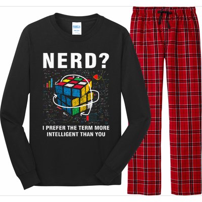 Speed Cubing Nerd Jokes Funny Speed Cubing Math Long Sleeve Pajama Set