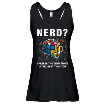 Speed Cubing Nerd Jokes Funny Speed Cubing Math Ladies Essential Flowy Tank