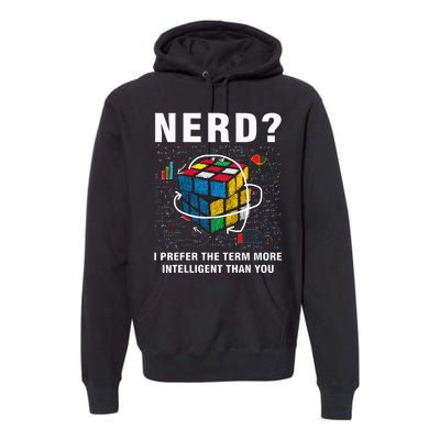 Speed Cubing Nerd Jokes Funny Speed Cubing Math Premium Hoodie