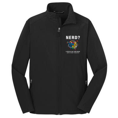 Speed Cubing Nerd Jokes Funny Speed Cubing Math Core Soft Shell Jacket