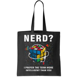 Speed Cubing Nerd Jokes Funny Speed Cubing Math Tote Bag