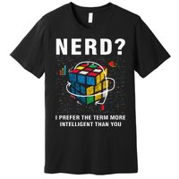 Speed Cubing Nerd Jokes Funny Speed Cubing Math Premium T-Shirt