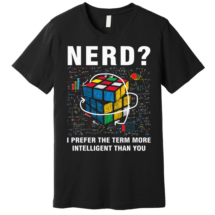 Speed Cubing Nerd Jokes Funny Speed Cubing Math Premium T-Shirt