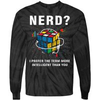 Speed Cubing Nerd Jokes Funny Speed Cubing Math Tie-Dye Long Sleeve Shirt