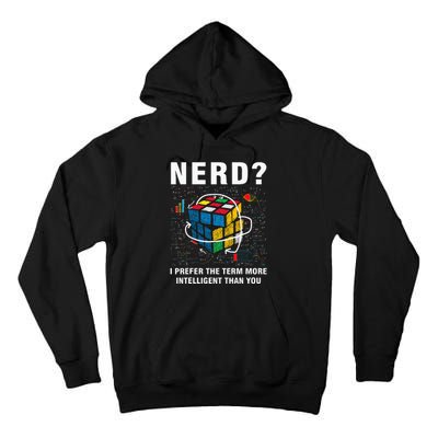 Speed Cubing Nerd Jokes Funny Speed Cubing Math Tall Hoodie