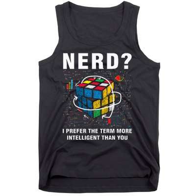 Speed Cubing Nerd Jokes Funny Speed Cubing Math Tank Top