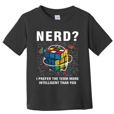 Speed Cubing Nerd Jokes Funny Speed Cubing Math Toddler T-Shirt