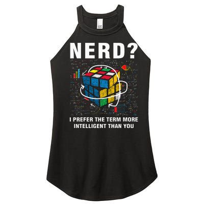 Speed Cubing Nerd Jokes Funny Speed Cubing Math Women’s Perfect Tri Rocker Tank