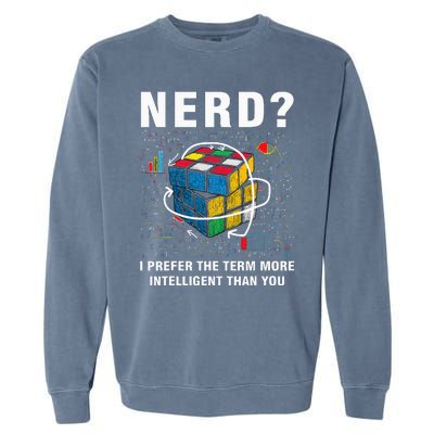 Speed Cubing Nerd Jokes Funny Speed Cubing Math Garment-Dyed Sweatshirt