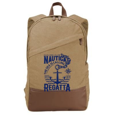 Sailing Club Nautica The Sea Is Calling Regatta Internationa Cotton Canvas Backpack