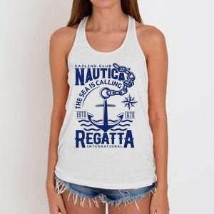 Sailing Club Nautica The Sea Is Calling Regatta Internationa Women's Knotted Racerback Tank