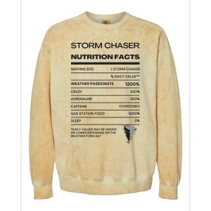 Storm Chaser Nutrition Facts Colorblast Crewneck Sweatshirt