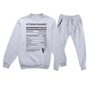 Storm Chaser Nutrition Facts Premium Crewneck Sweatsuit Set