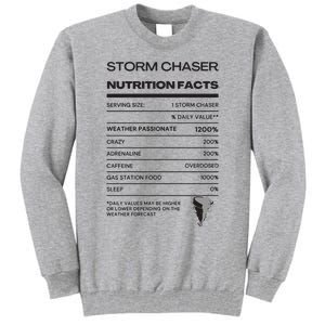 Storm Chaser Nutrition Facts Tall Sweatshirt