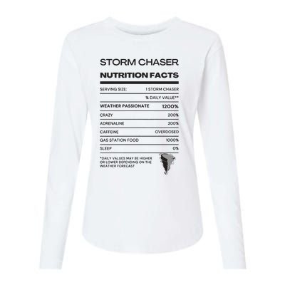 Storm Chaser Nutrition Facts Womens Cotton Relaxed Long Sleeve T-Shirt