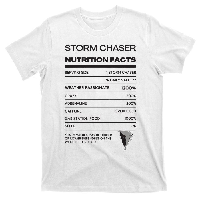 Storm Chaser Nutrition Facts T-Shirt