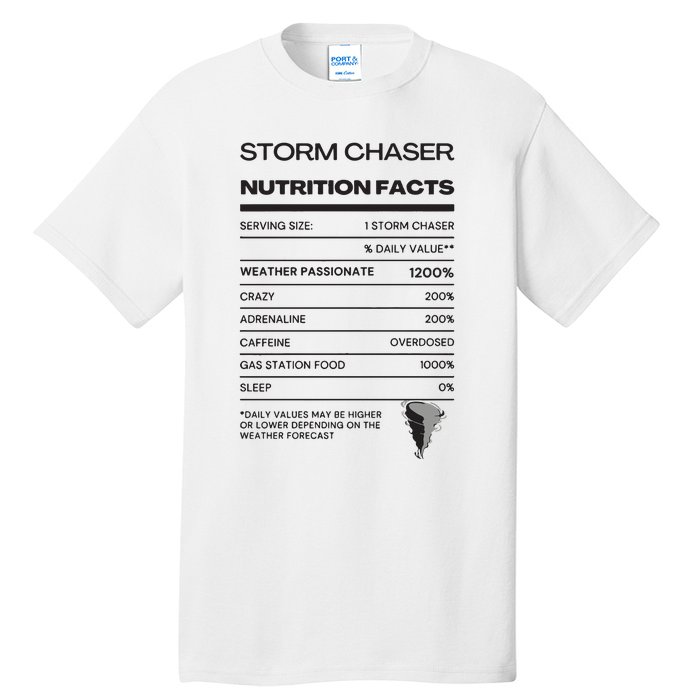 Storm Chaser Nutrition Facts Tall T-Shirt