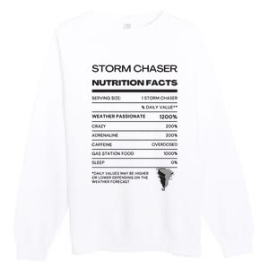 Storm Chaser Nutrition Facts Premium Crewneck Sweatshirt