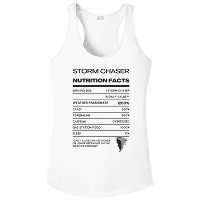 Storm Chaser Nutrition Facts Ladies PosiCharge Competitor Racerback Tank