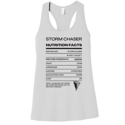 Storm Chaser Nutrition Facts Women's Racerback Tank