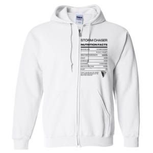 Storm Chaser Nutrition Facts Full Zip Hoodie