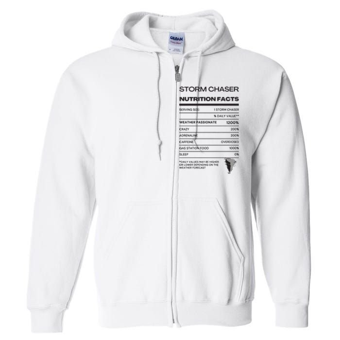 Storm Chaser Nutrition Facts Full Zip Hoodie