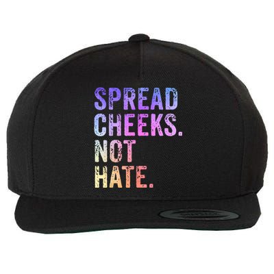 Spread Cheeks Not Hate Funny Wool Snapback Cap