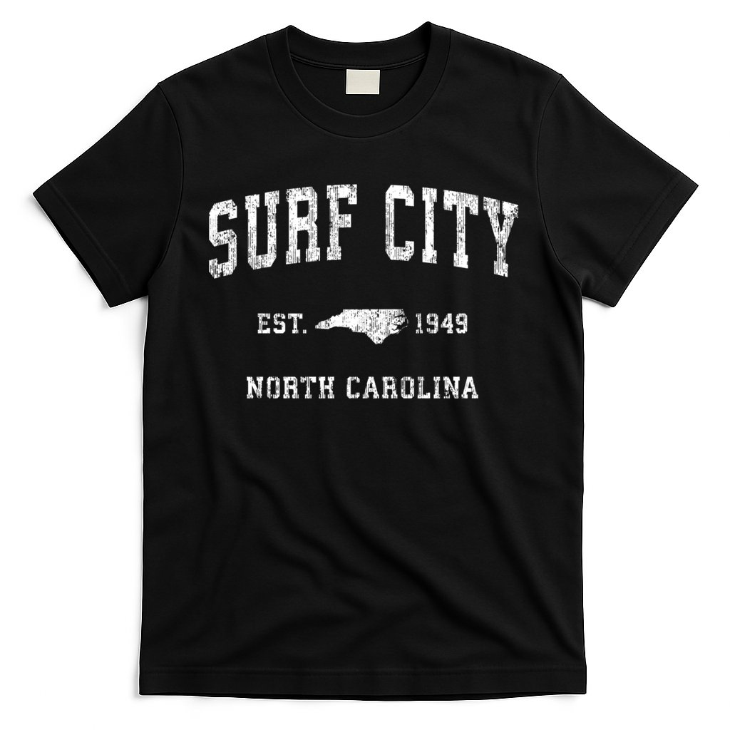 Surf City North Carolina Nc Vintage Athletic Sports T-Shirt