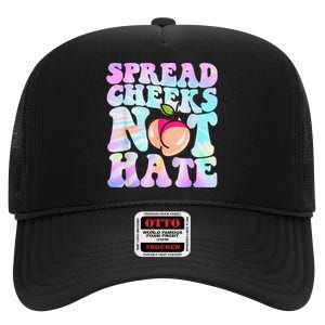 Spread Cheeks Not Hate Fitness Workout Funny Gym High Crown Mesh Back Trucker Hat