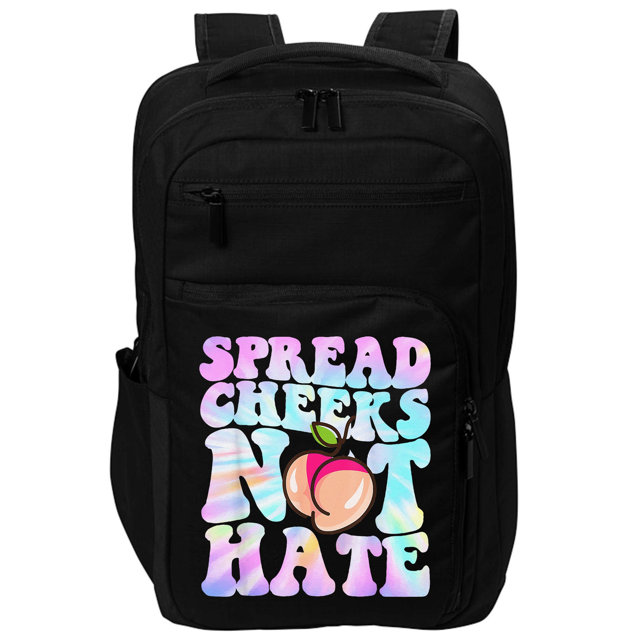 Spread Cheeks Not Hate Fitness Workout Funny Gym Impact Tech Backpack