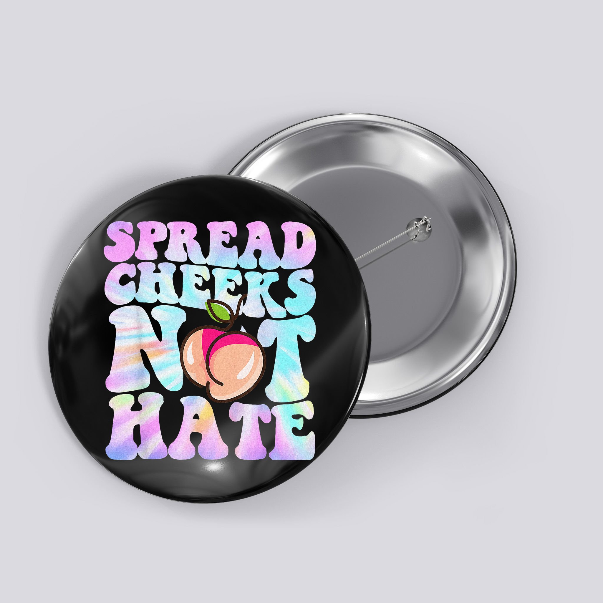 Spread Cheeks Not Hate Fitness Workout Funny Gym Button