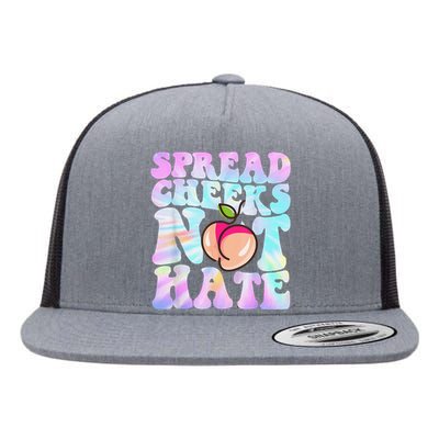 Spread Cheeks Not Hate Fitness Workout Funny Gym Flat Bill Trucker Hat