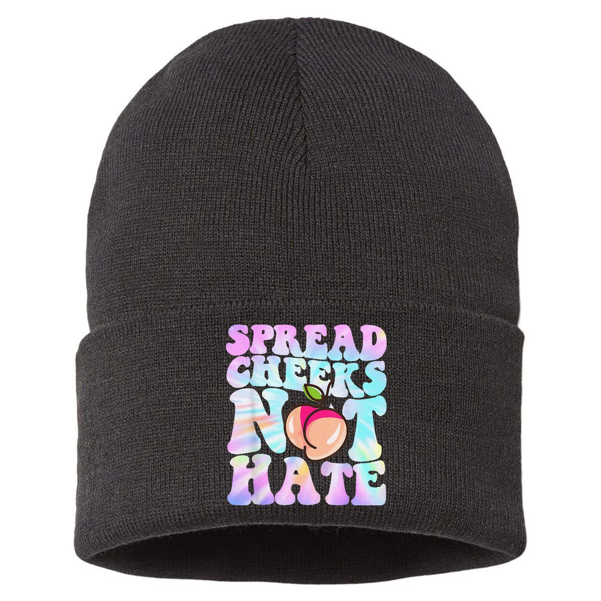 Spread Cheeks Not Hate Fitness Workout Funny Gym Sustainable Knit Beanie
