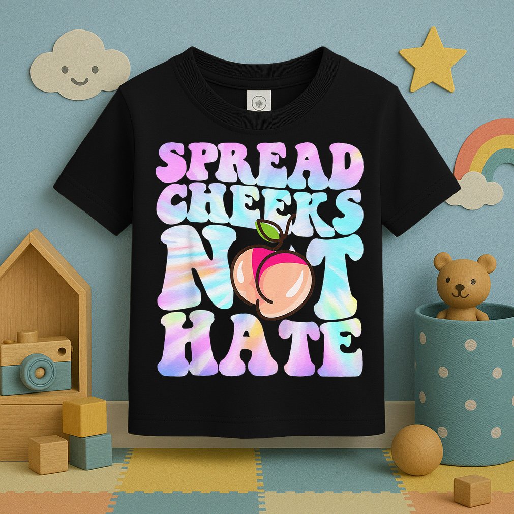 Spread Cheeks Not Hate Fitness Workout Funny Gym Toddler T-Shirt