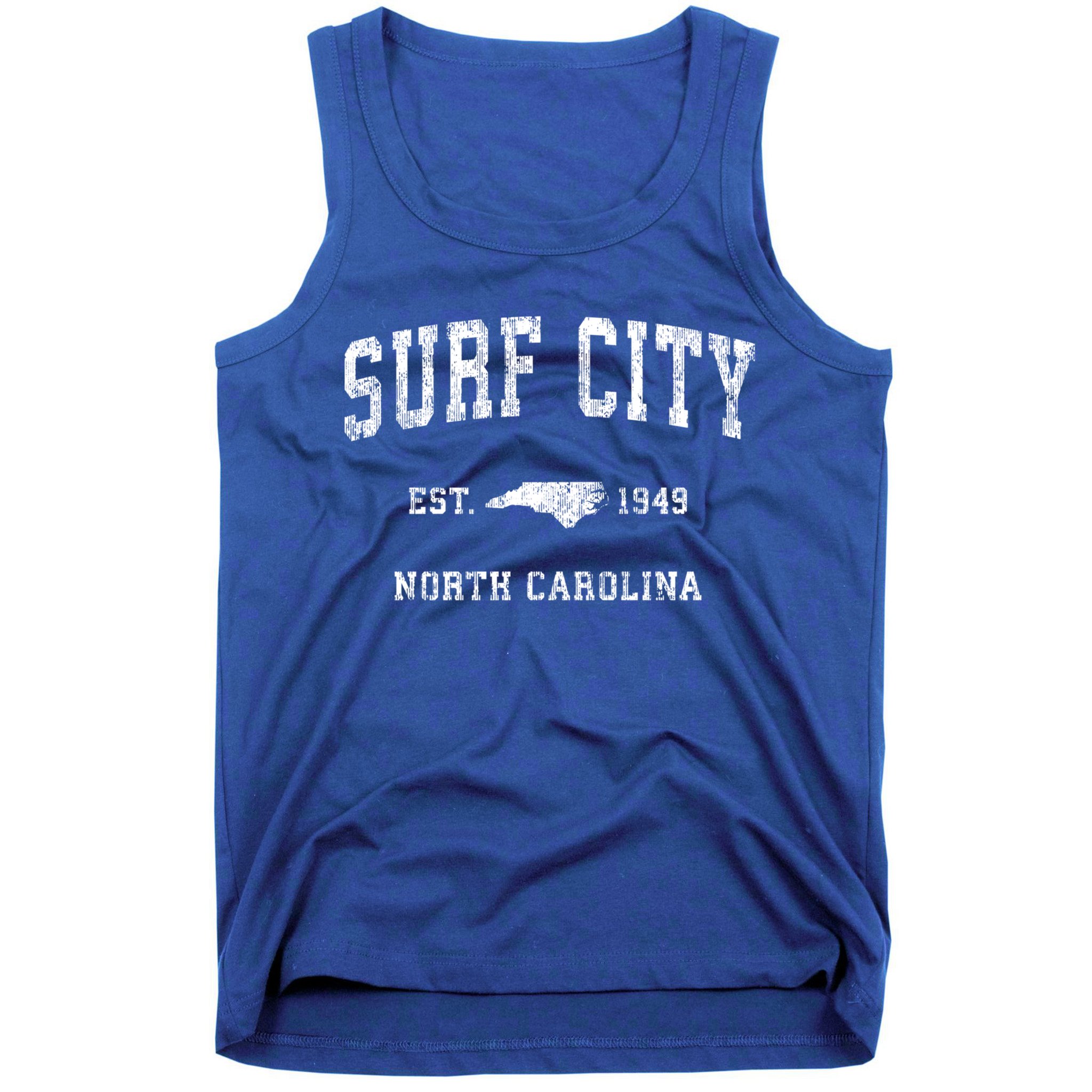 Surf City North Carolina Nc Vintage Athletic Sports Design Cute Gift Tank Top