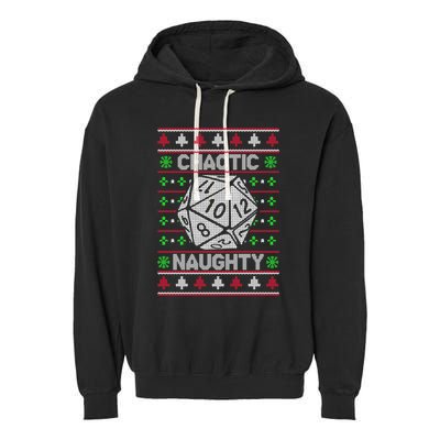 Santa Chaotic Naughty Christmas D20 Ugly Tabletop Sweater Great Gift Garment-Dyed Fleece Hoodie