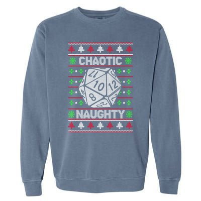 Santa Chaotic Naughty Christmas D20 Ugly Tabletop Sweater Great Gift Garment-Dyed Sweatshirt