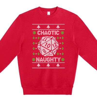 Santa Chaotic Naughty Christmas D20 Ugly Tabletop Sweater Great Gift Premium Crewneck Sweatshirt