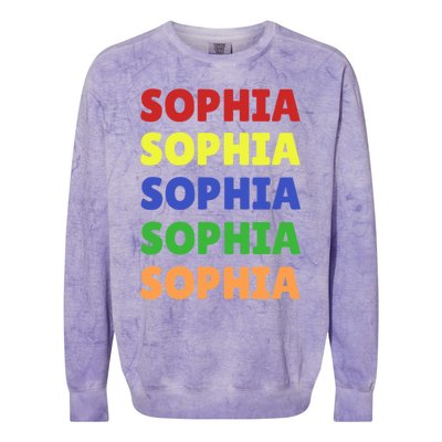 Sophia Colorful Name Stack Pride In Your Name Gift Colorblast Crewneck Sweatshirt