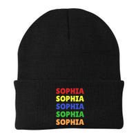 Sophia Colorful Name Stack Pride In Your Name Gift Knit Cap Winter Beanie