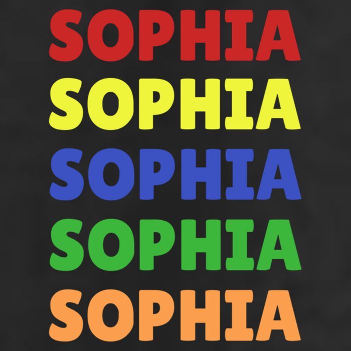 Sophia Colorful Name Stack Pride In Your Name Gift Knit Cap Winter Beanie