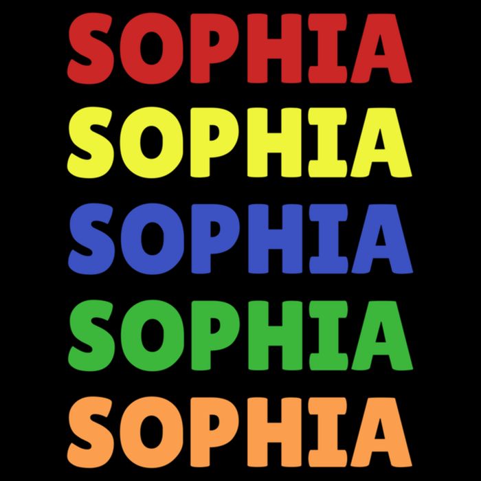 Sophia Colorful Name Stack Pride In Your Name Gift Flat Bill Trucker Hat