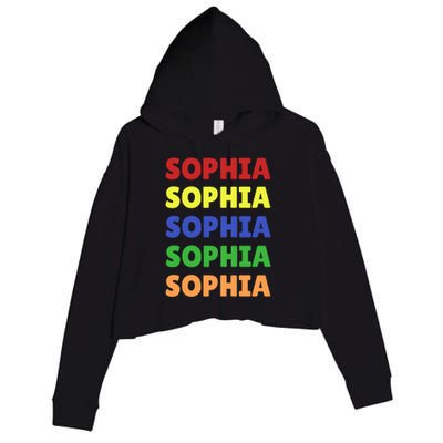 Sophia Colorful Name Stack Pride In Your Name Gift Crop Fleece Hoodie